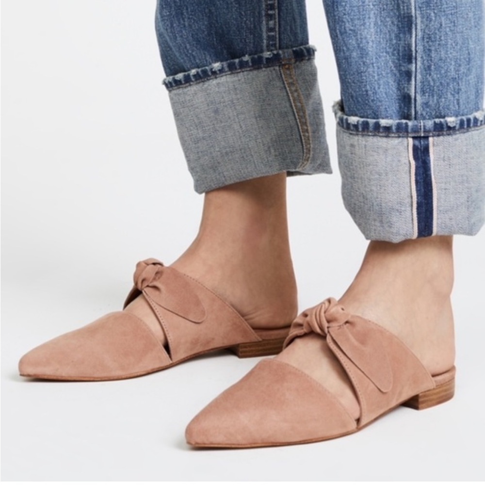 Jeffrey Campbell Charlin Suede Leather Blush Pointed Toe Mule Sandal 9.5